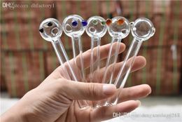 12cm colorful thickness 2mm Pyrex glass tube oil pipe tobacco steamrollers Pipes with Different Colored Balancer Water oil Pipe Smoking