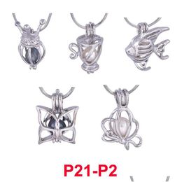 Lockets Wholesale 300 Designs Pearl Cage Pendant Necklace Love Wish Natural With Oyster Mix Design Drop Delivery Jewellery Neck Dhgarden Dhrsv