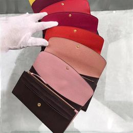 Whole classic leather long wallet for women multicolor coin purse card holder lady package coin holder ladies zipper pocket1933