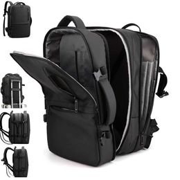 Rucksack CFUN YA Luxuriöser, erweiterbarer Reiserucksack, 15,6-Zoll-Laptop-Rucksäcke, Anti-Diebstahl-Schwarzer Rucksack, Herren-Schultasche, USB-männlicher Rucksack, 020723H