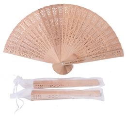 Other Festive Party Supplies 50pcs Personalised Customised Wooden Fan Wedding Favours Gifts Sandalwood Hand Decoration 20Cm Wood Folding 230206