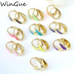 Hoop Earrings Vintage Geometric Enamel Gold Earring For Women Mini Colorful Cherry Brinco Jewelry & Huggie
