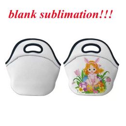 Wholesale Neoprene Lunch Bags Sublimation Blanks DIY Bags Insulated Thermal Handbags Tote with Zipper FY3499 ss0207
