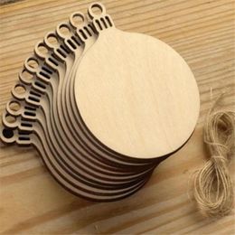 Table Mats 10PCS Wooden Tags Signs Christmas Balls Hanging Decor Art Crafts Ornaments DIY Scrapbooking Lanterns Shape Pendant Decoration