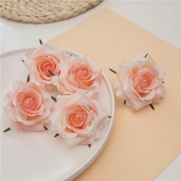 Decorative Flowers & Wreaths 10 Pcs 7cm Silk Artificial Rose Flower Heads For Wedding Party Home Decoration DIY Accessories Fake Craft