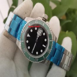 Topselling High Quality 40mm Black Dial 116610 Green Ceramic Bezel Asia 2813 Movement Automatic Mechanical Mens Watc363H