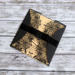 Greeting Cards Pcs Laser Cutting Custom Invitations Bow Set Design Wedding Banquet Business Event Invitation CardGreeting