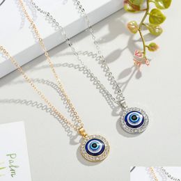 Pendant Necklaces Fashion Turkish Evil Eyes Mtilayer For Women Bohemian Vintage Devil Necklace Party Statement Jewelry Drop Dhgarden Dhvqg