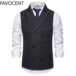 Men's Vests Vest Men Double Breasted Suit Vests Men Mens Sleeveless Suit Vest Waistcoat Vintage Formal Blazers Waistcoat for Wedding chaleco 230207