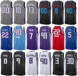 Print Statement Basketball 10 Domantas Sabonis Jersey 40 Harrison Barnes 5 DeAaron Fox Davion Mitchell Kevin Huerter Keegan Murray Trey Lyles Lila Schwarz Männer Kinder