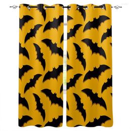 Curtain Bedroom Kitchen Curtains Halloween Bat Pattern Living Room Decoration Items Window For