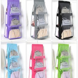 Storage Boxes 6 Pocket Foldable Hanging Bag 3 Layers Purse Organiser Door Sundry Collection Hanger Closet