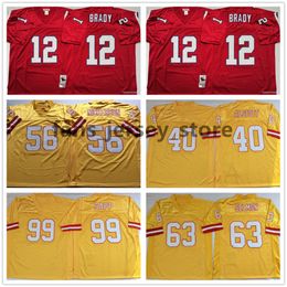 Vintage Football Jersey 12 Tom Brady 63 Roy Selmon 40 Mike Alstott 99 Warren Sapp 56 Hardy Nickerson Mens Stitched Jersey