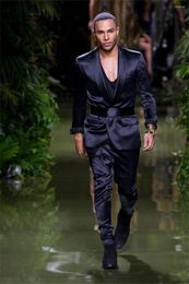 Trajes masculinos de 2 piezas para hombres diseñador de satén diseñador ropa con negocio de moda de la moda para el hombre