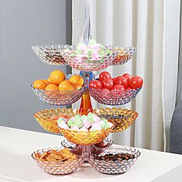 Plates 4 Layers Living Room & Coffee Table Creative Fashion Plastic Multi-layer Household Style High-end Candy Fruit Plate