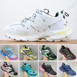 Men Women Casual Sports Shoes fashion Track 3 Sneaker Beige Recycled Mesh Nylon sneakers Top Designer Couples platform runners trainers shoe size 35-45 x27