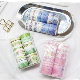 Gift Wrap 10Pcs/Box Kawaii Washi Tape Japanese Paper DIY Planner Masking Adhesive Tapes Stickers Scrapbook Decor Crafts