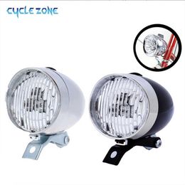 Lights ABS Plastic Shell Classical Headlight Bright Retro Vintage Bike LED Light Bicycle Night Riding Front Lamp with Bracket 0202