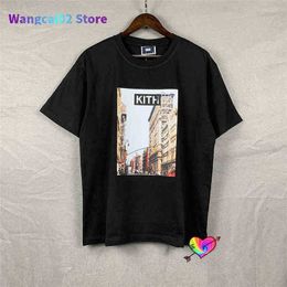 Men's T-Shirts Black KITH Tee Men Women High Quality Administrative Area Graphic Kith T shirt Slightly Oversize Tops Short Sleeve 020723H