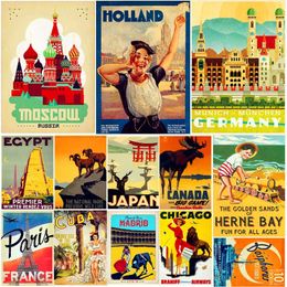 Moscow England Germany Metal Painting Travel Cities Landscape Poster Bar Cafe Home Decor Cuba Canada Holland Wall Art Plaque 20cmx30cm Woo