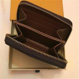 Luxury Designer Zippy short Wallet Women's Zipper Brown Wallet Mono Gramme Canvers Leather Cheque Plaid Wallet 600672675