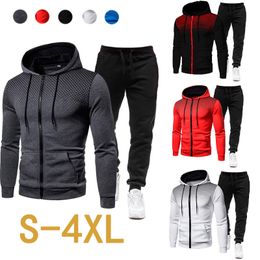 Men's Tracksuits Men's Casual Tracksuit Spring Autumn Fashion Men Jacket and Sweatpants Two Pieces Sets Sportswear Plus Size Clothing for Male 230207