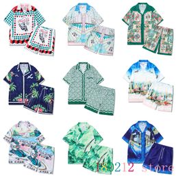 Mens Tracksuits Multi Versions Pattern Printing Hawaii Style Beach Seaside Holiday Short Set Hip Hop Casual Shirts Shortpant Men Women Suit CASA 230206