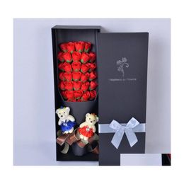 Decorative Flowers Wreaths Decorate Birthday Present Girlfriend Fakesoap Soap Gift Box Rose Drop Delivery Home Garden Festive Part Dhdjx