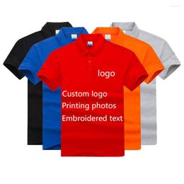 Men's Polos Parent-child Cotton Polo Shirts And Women's Factory Overall Custom Embroidered Logo Printed Text Or Pos