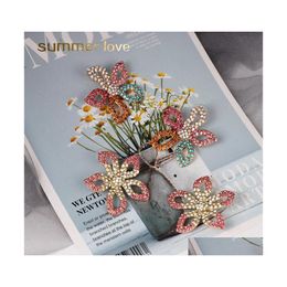 Stud Colorf Crystal Flower Fish Parrot Tassel Earrings For Women Large Boho Fringed Hanging Wedding Jewelry Drop Delivery Dhjmy