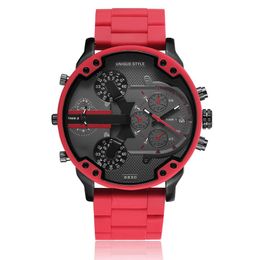 selling sports men's quartz watch DZ red watch iced out watch large dial steel belt folding buckle273K