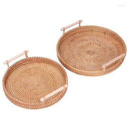 Plates Fruit Storage Plate Eco Friendly Rattan Serving Tray For Baking