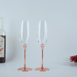 Wine Glasses 240ML Champagne Flutes Glass Crystalline Luxury Wedding Party Toasting Goblet Crystal Rhinestones Design Tulip