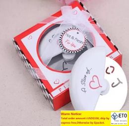 Wholesale A Slice of Love Stainless Steel Love Pizza Cutter in Miniature Pizza Box wedding favors and gifts for guest