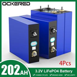 Ockered 4Pcs 3.2V 202Ah Prismatic Lifepo4 Battery Cell DIY 12V Full Capacity Replaceable Battery for EV RV Energy Storage System