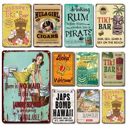 Bar Art Poster Metal Sign Vintage Bar Decoration Tin Plate Signs Aloha Welcome Metal Plate Kitchen Room Deor Size 30X20CM w02