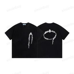 xinxinbuy Men designer Tee t shirt 23ss Necklace print label letters short sleeve cotton women white black green blue M-2XL