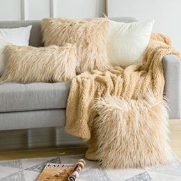 Pillow Home Decor Cover 11cm Fluffy Wool S Fur Sofa Long Plush Bed Pillows Christmas Room Throw