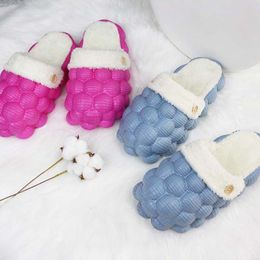 Slippers Designer Luxury Women Cotton Bubbles Balls Slippers Bubble Slides Winter Warm Massage Slippers Bubble Shoes Lychee Slippers 230207