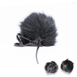 Microphones Dark Grey Artificial Fur Microphone Windscreen Outdoor MIC Windshield Wind Muff For Lapel 1PC