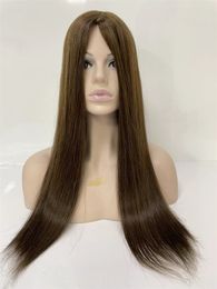 Malaysian Virgin Human Hair Piece Ombre Piano Colour #4 P #27 8x8 Inches with 4x4 Silk Top Jewish Topper for Woman