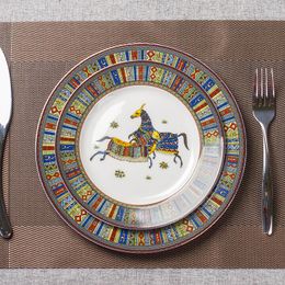 Plates Jingdezhen Ceramic Steak Plate Creative Household Tableware Western Flat Dessert Bone China Pasta