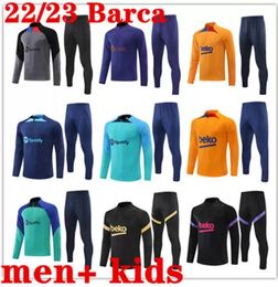 22/23 Hommes et enfants surv￪tement Barca Veste Adult Boys Training Suit 2022 2023 Barcelone Tracksuits Futbol Survitement Homme Football Kit Uniforme Chandal
