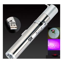 Torches Brelon Led Rechargeable Flashlight Uv Add Ir Illuminated Pen Light 3 Function Mini Medical Holder Drop Delivery Lights Light Dh4Oj