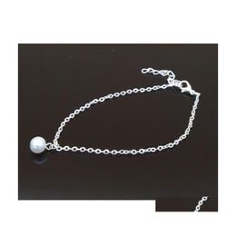 Anklets Sexy Imitation Pearl Beads Alloy Ankle Chain Bracelet Foot Jewelry Sandals Beach Aessories 483 H1 Drop Delivery Dhfx4