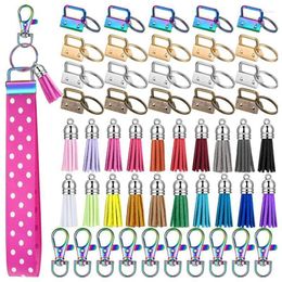 Keychains Pieces Key Fob Hardware Set Including 25 Wristlet Leather Keychain Tassel Swivel Snap HooksKeychains Forb22