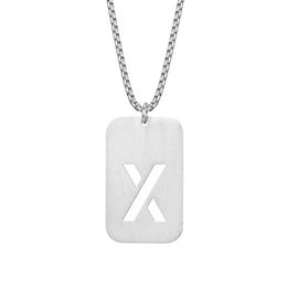 Pendant Necklaces English Letters Titanium Steel Hollow Military Brand Name Plate Necklace Mens Pendants 27 Inches Simple Wo Dhgarden Dhyen