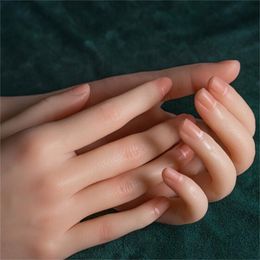 2023 Simulated Slimming Female Hand Mannequin Lengthened Manicure Artificial Silicone Props Shooting Display Long Arm Model Hand Joint Can Be Bent E125