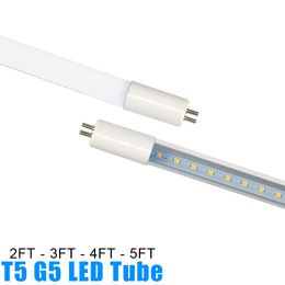 T5 Led Tube Bulb Light G5 LED Tubes Dual-End Powered Ballast Bypass Replacement for Flourescent Tubes Garage Warehouse Factory Shop Crestech