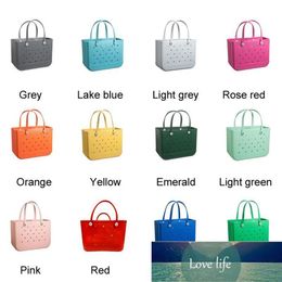 Jelly Candy Silicone Beach Washable Basket Bags Large Shopping Woman Eva Waterproof Tote Bogg Bag Purse Eco Lady Handbags2647